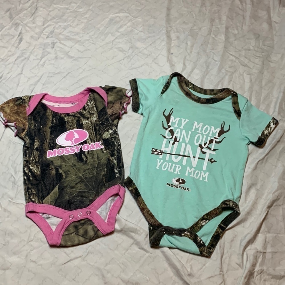 Two Mossy Oak Onesies